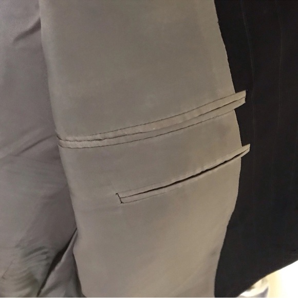 Ermenegildo Zegna Su Misura Wool Jacket Size 58C Black Pinstripe Switzerland - Picture 10 of 16